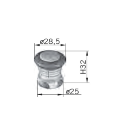 Knop Edda: 29 mm gekleurd porselein