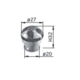 Knop Annelisa: 27 mm porselein