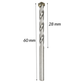 Betonboren set 8 delig Ø 3, 4, 5, 6, 8, 9 en 10 mm