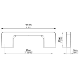 Greep Gia zwart mat 108mm(96mm)