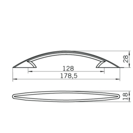 Greep Evert: 128 mm mat nikkel