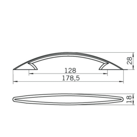 Greep Evert: 128 mm mat nikkel