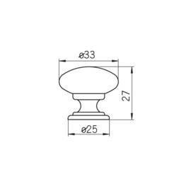 Knop Hidde: 33 mm tin