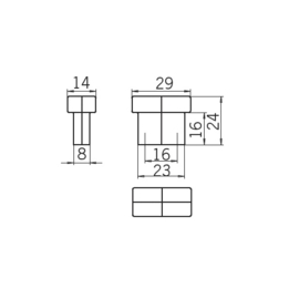 Knop Bliss: 29 mm chroom