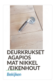 Deurkrukset mat nikkel met eikenhout krukheft