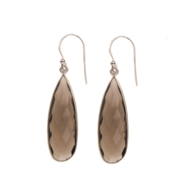 TEARDROP SMOKEY QUARTZ SILVER