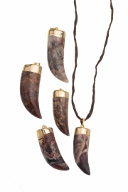 Vergulde hanger Horn Agate