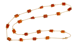 Long Necklace Natural Carnelian