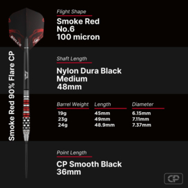 Smoke Red Flare CP Steeltip 90%