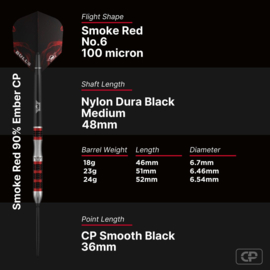 Smoke Red Ember CP Steeltip 90%