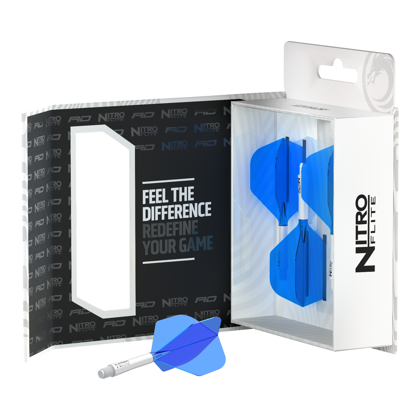 Nitroflite - White Shaft Blue No2 Flights
