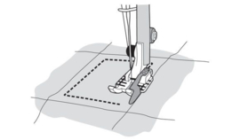 HUSQVARNA Transparante patchworkvoet 6 mm met geleider rechts