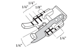 HUSQVARNA Transparante patchworkvoet 6 mm met geleider rechts