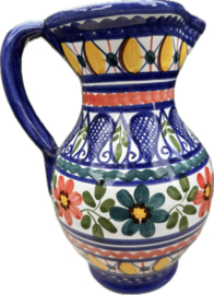 Schenkkan "Monsaraz" | Kleurrijk Bloemmotief | Handgemaakt Portugees Aardewerk | 1 Liter