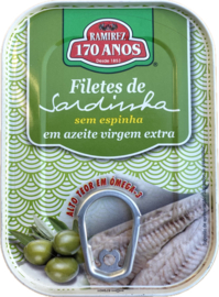 Portugese sardinefilets in extra vergine olijfolie Ramirez  100gr