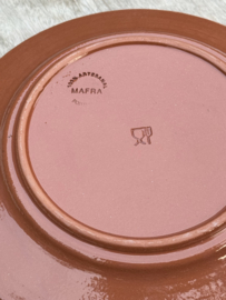 Handgemaakt Rond Bord | Mafra Bloemen | Portugees Aardewerk | Ø 24,5 cm