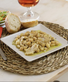 Stokvis (Bacalhau) in kikkererwten salade Ramirez 120 g.