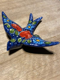 Keramische zwaluw met patroon 15,5x12cm