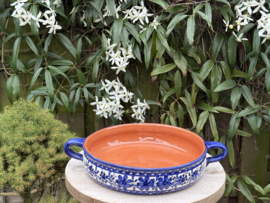 Handgemaakte Portugese Ovenschaal Rond Blauw | 2-3 Personen | Alentejo