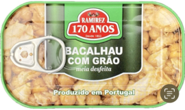 Stokvis (Bacalhau) in kikkererwten salade Ramirez 120 g.