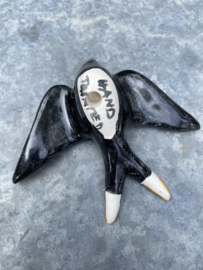 Keramische zwaluw met patroon 13x10cm