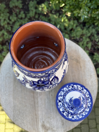 Handgemaakte Knoflookpot & Uienpot Beja | Portugees Aardewerk Blauw/Wit
