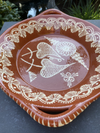 Ronde schaal met handgrepen Ø34x6cm