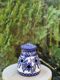 Handgemaakte Knoflookpot & Uienpot Beja | Portugees Aardewerk Blauw/Wit