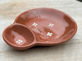 Handgemaakte Olijvenschaal | Mafra Bloemen | Portugees Aardewerk | 15,5 x 13 cm