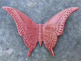 Keramische vlinder donkerroze 17x23cm