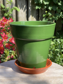 Bloempot met schotel nr.3 Millennium / mosgroen / groot