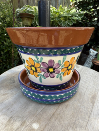 Bloempot met schotel (medium)