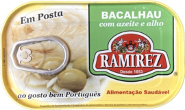 Stokvis (Bacalhau) in olijfolie en knoflook Ramirez 120gr