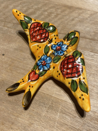 Keramische zwaluw met patroon 15,5x12cm