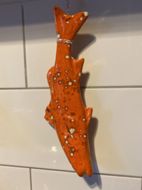 Keramische kabeljauw oranje 26x8,5cm