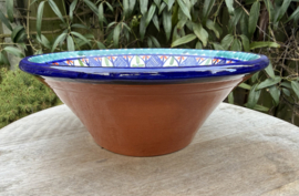 Ronde Diepe Schaal Ø 22 cm | Handbeschilderd Portugees Aardewerk | Bloemmotief