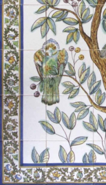 Handbeschilderd tegelpaneel Papagaios (63 tegels 14x14cm)