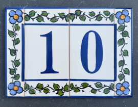 Keramische rand Lisboa / blauwe bloemen (15x3cm)