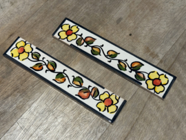 Keramische rand Porto / gele bloemen (15x3cm)