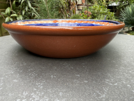 Lage Serveerschaal Ø 22 cm | Handbeschilderd Portugees Aardewerk | Blauw met Citroenen