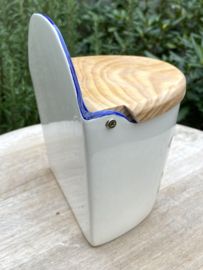 Zout pot met houten deksel / Sardines (R.99)