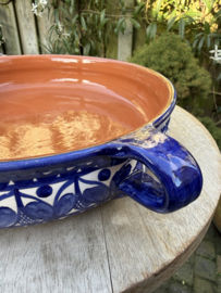 Handgemaakte Portugese Ovenschaal Rond Blauw | 2-3 Personen | Alentejo