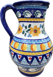 Schenkkan "Monsaraz" | Kleurrijk Bloemmotief | Handgemaakt Portugees Aardewerk | 1,4 Liter