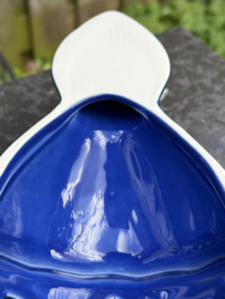 Portugese Wandlantaarn Faro | Handgemaakt Steengoed | Paarsblauw Geglazuurd | 30 cm