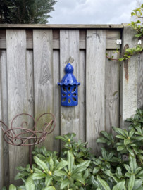 Portugese Wandlantaarn Faro | Handgemaakt Steengoed | Paarsblauw Geglazuurd | 30 cm