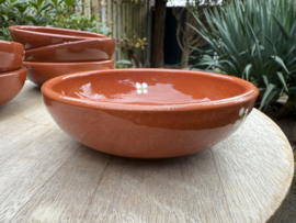 Handgemaakt Laag Rond Schaaltje | Mafra Bloemen | Portugees Aardewerk | Ø 13 x H 4 cm