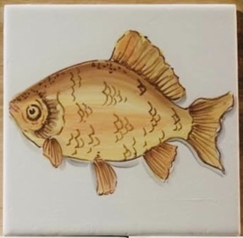 Handbeschilderde tegel Carpa / visjes collectie (1 tegel 15x15cm)