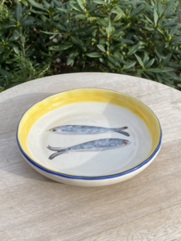 Ronde schaal met lage gebogen rand Ø16,5cm / Sardines (R.562p)