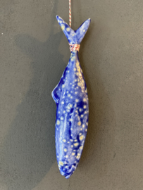 Keramische makreel Kobaltblauw 23x5cm