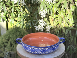 Handgemaakte Portugese Ovenschaal Rond Blauw | 2-3 Personen | Alentejo